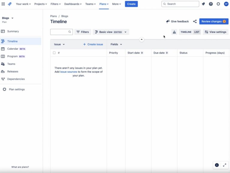 Creating a Project Plan in Jira