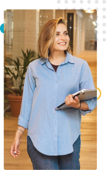 Resources 2 confident businesswoman holding tablet