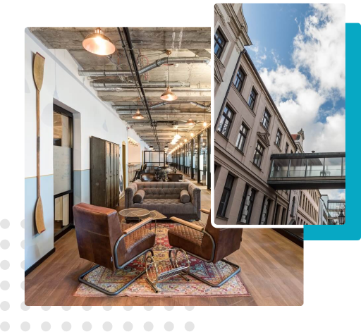 Contact Us 3 A stylish office lounge with modern decor.
