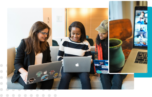 Careers 1 A remote team collaborating via video call.
