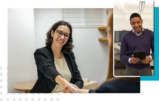 A professional woman in a modern office setting.