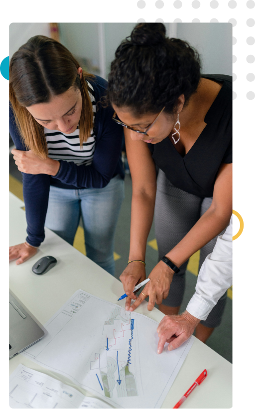 About Us 2 A team sketching UX/UI wireframes.